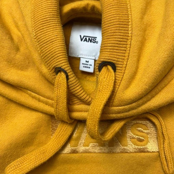 Vans Yellow Cropped Hoodie ☀️ Size M | Trendy Streetwear Must-Have - Picture 2 of 4